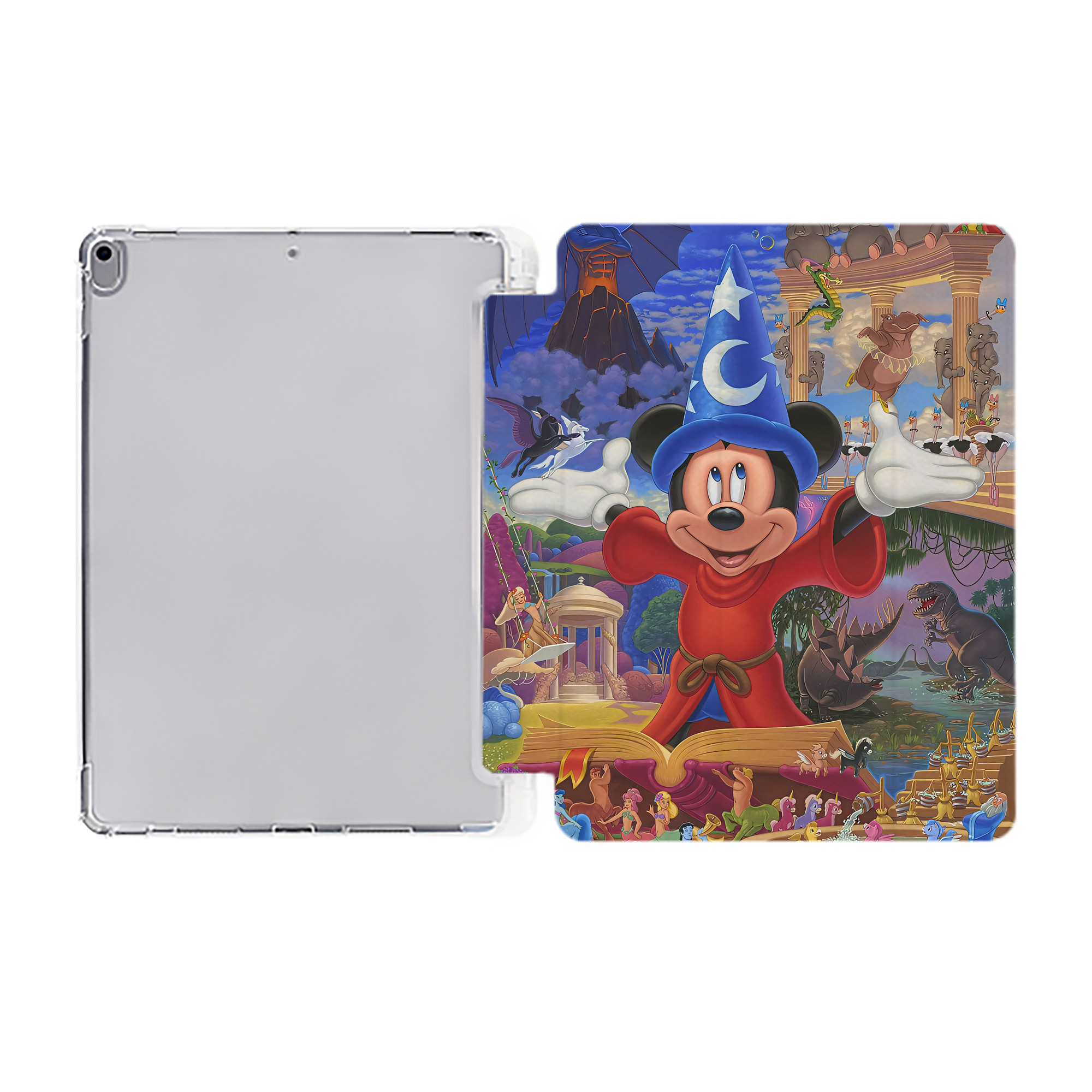 （画像用） ミッキーマウス Mickey Mouse IPad ケース ペン収納付き 三つ折りスタンド PUレザー×シリコン 対応機種9.5/10.5/10.9インチ